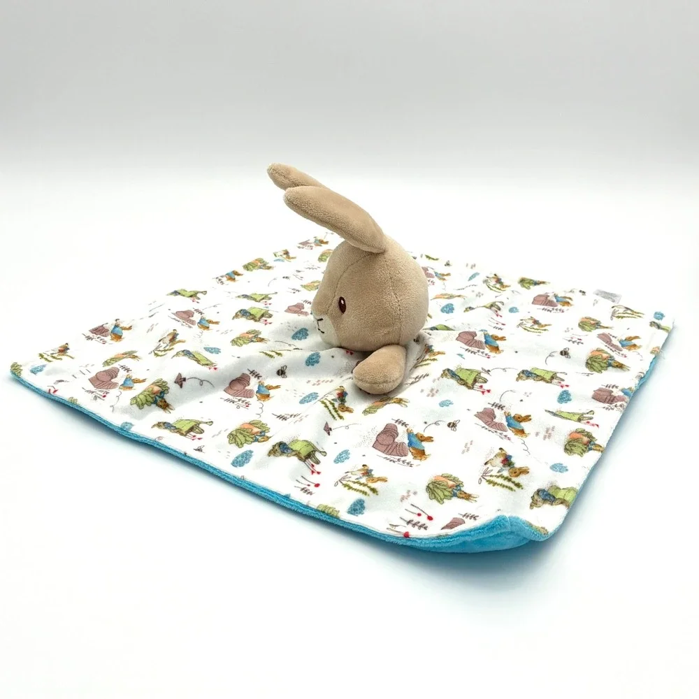 Peter Rabbit Lovey Security Blanket Beatrix Potter Baby Toy Blue 12